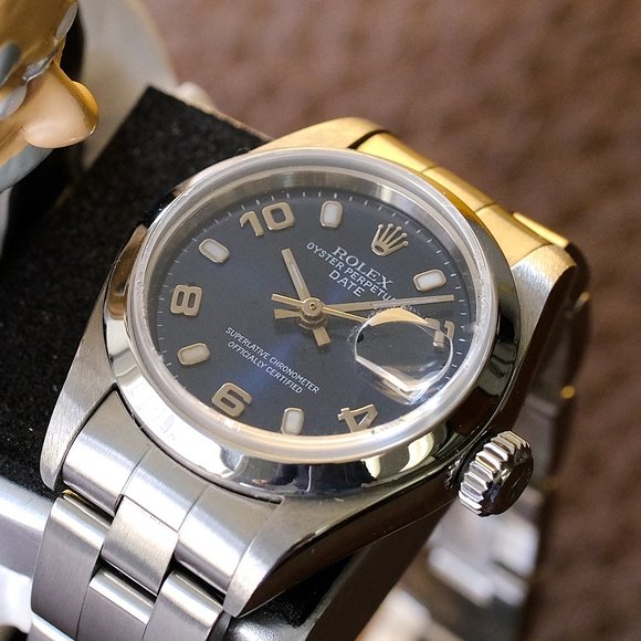 Rolex Oyster Perpetual Date Blue Dial 26mm W/Cert - Picture 11 of 14